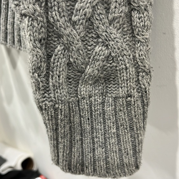 Gap Cable Knit Shawl Cardigan Sweater Lambswool Blend in Grey size M - Picture 5 of 12